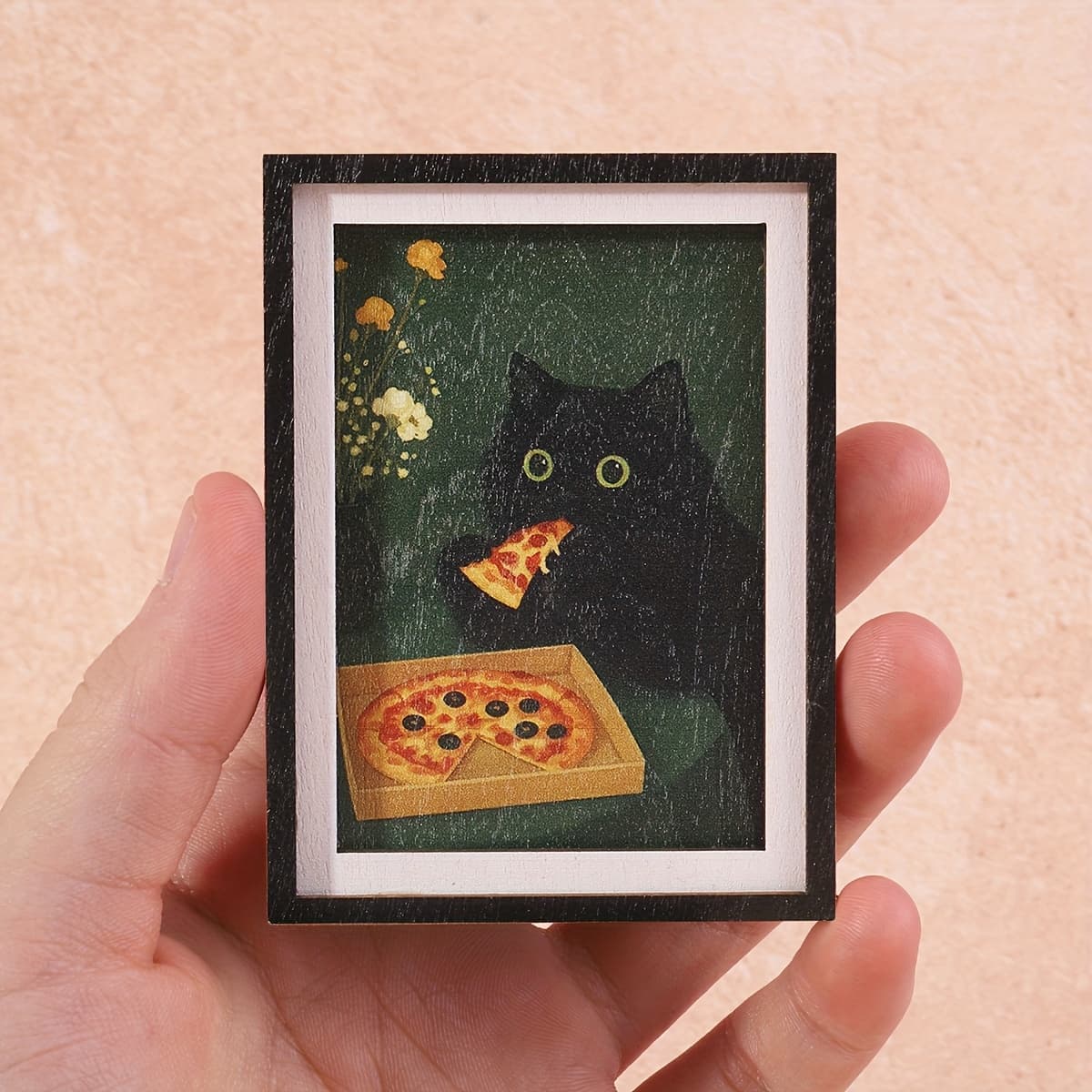 TEMU 1pc Mini 3-tier Photo Frame Fridge Magnet, Fun Home Decor Prop With Black Print, Unique And Exquisite Holiday Gift, Ideal For