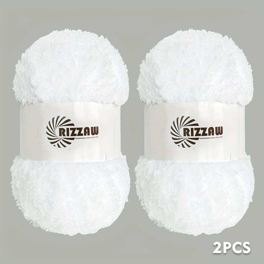TEMU 2pcs Fleece Yarn - Teddy Bear Texture, Ideal For Diy Plush Crafts, Warm Scarves, Sweaters & Hats - In Multiple Colors