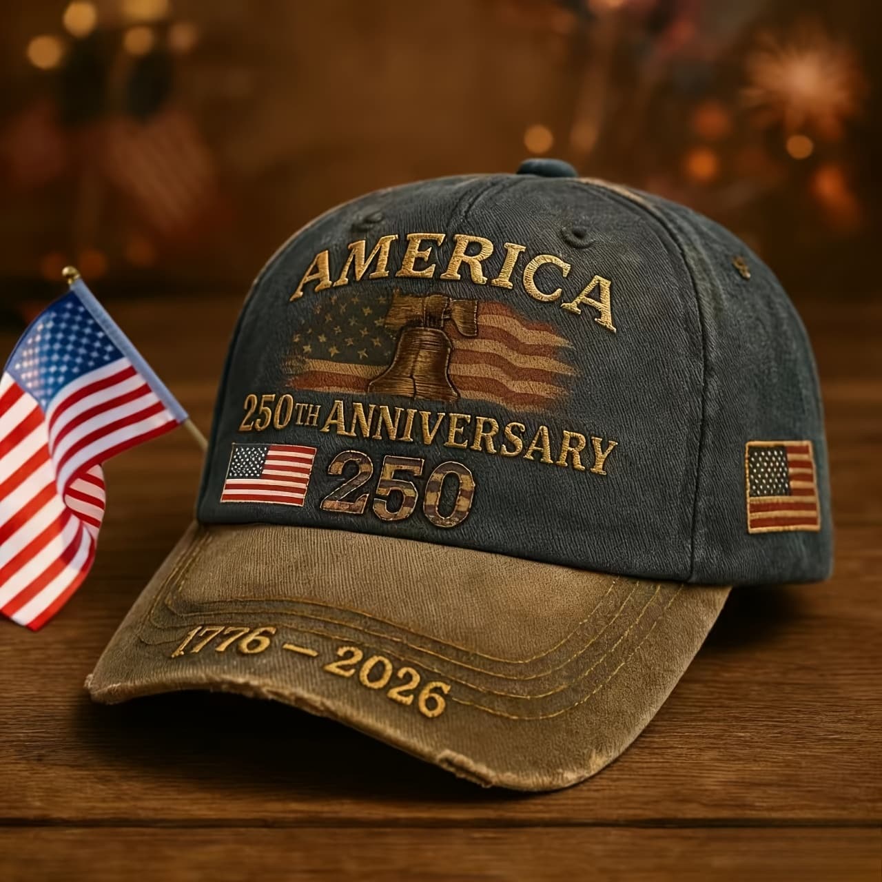 TEMU Set Of 2 Baseball Caps Celebrating The 250th Anniversary, Featuring And Flags. Perfect For Showcasing , Commemorating Day