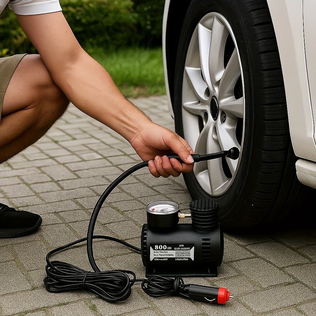 TEMU 300psi High Pressure Air Compressor, 12v Car Tire Inflator, No Battery Needed, Portable Emergency Pump For Car/truck/motorcycle/bike Tires, Metal Body, Compact With Digital Gauge, For