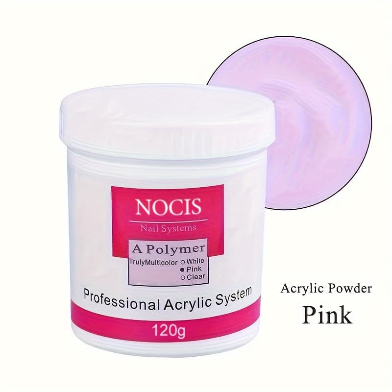 TEMU Nocis 120g Acrylic Nail Powder - 120g In White//clear For Durable Extensions And Carving, Easy-to-use Set