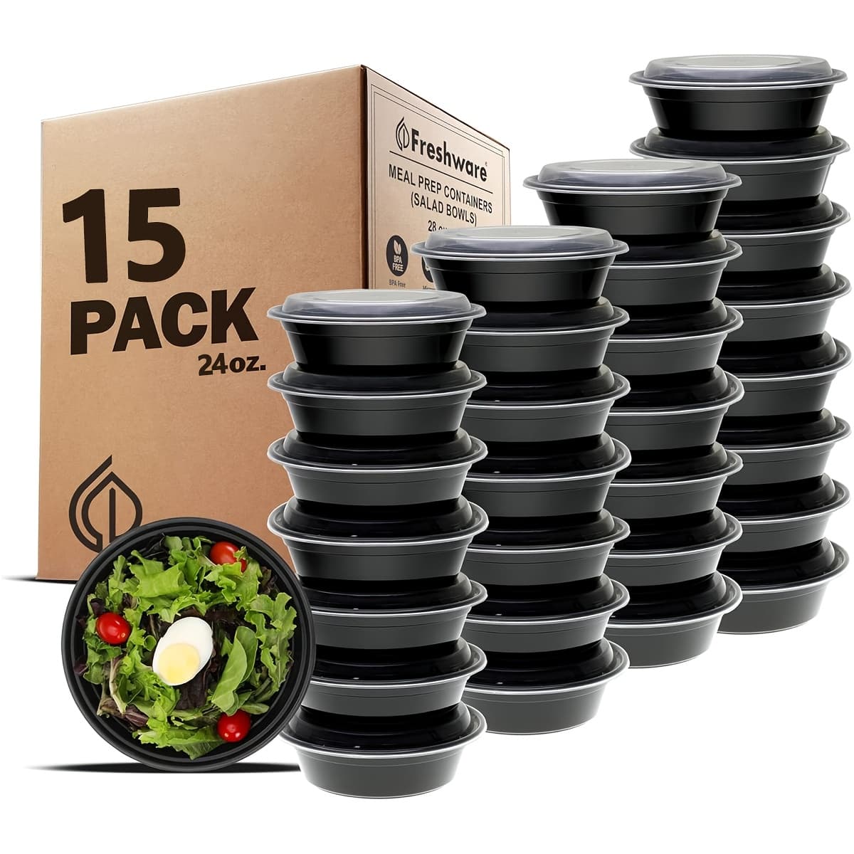 TEMU 24oz Reusable Plastic Meal Prep Containers With Lids - Perfect For & Portion Control, Ideal For Home And Office