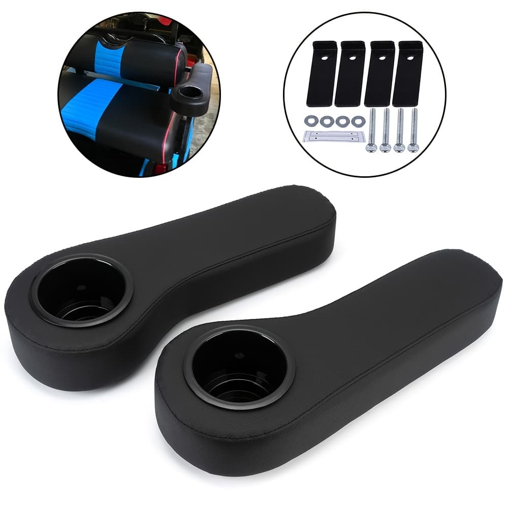TEMU Fit For Vehicle Golf Cart Armrest Cushion W/cup Holder Rear Seat
