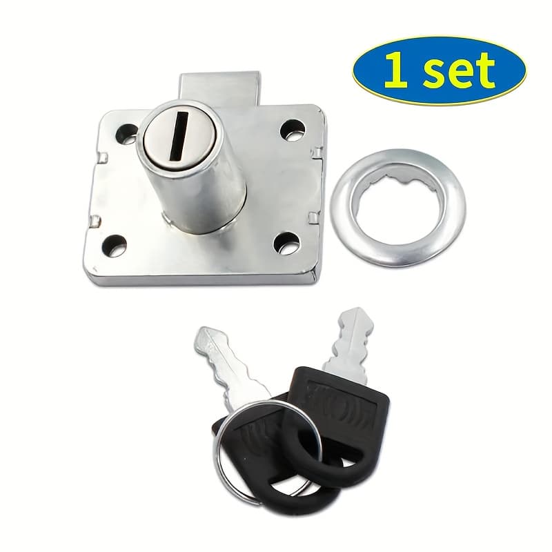 TEMU Drawer Lock With Key, Used For Bedside Tables, Wardrobes, Office And Household Furniture Locks