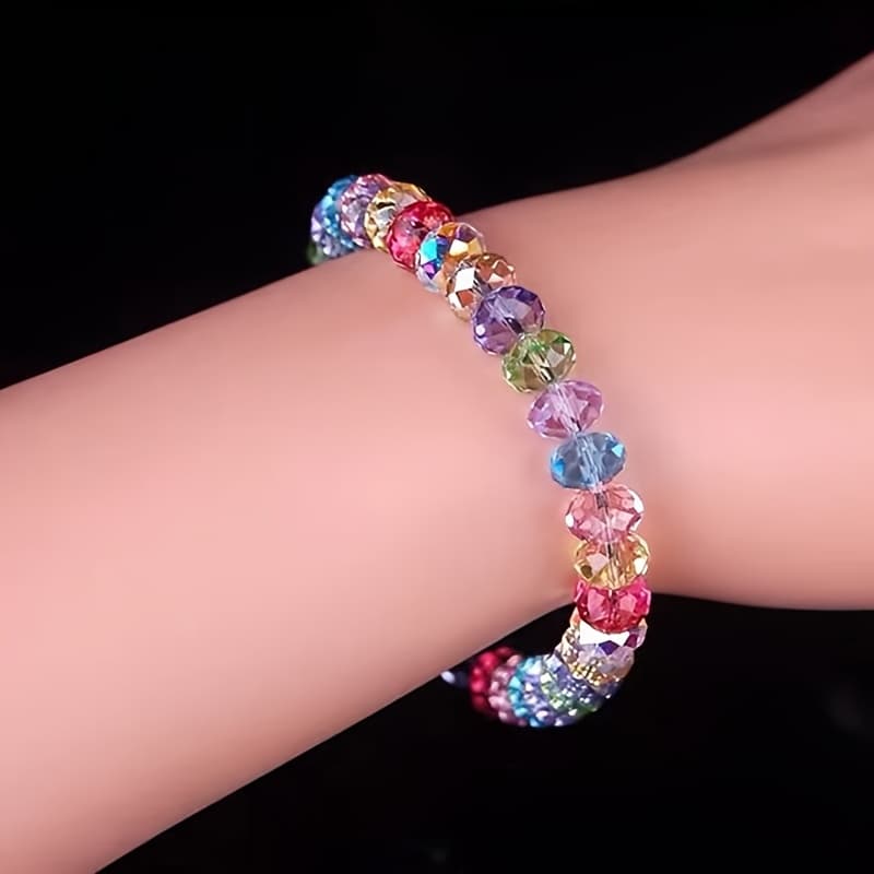 TEMU 1 Stylish Handmade Glass Colored Beaded Bracelet