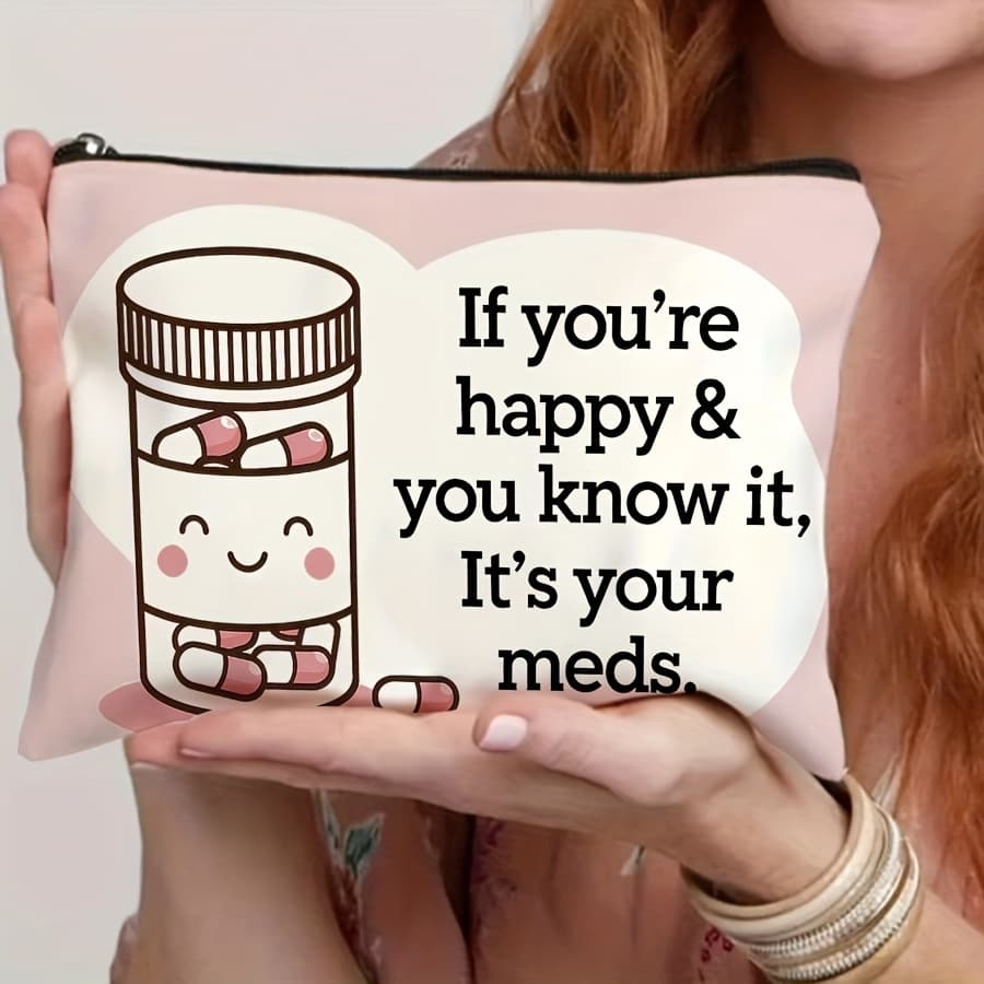 TEMU Cosmetic Travel Bag, Zippered Makeup Pouch, Toiletry Bag, Pencil Case, Organizer Bag, Women's Clutch Storage Pouch, Gift For , Teacher', Exquisite Gift