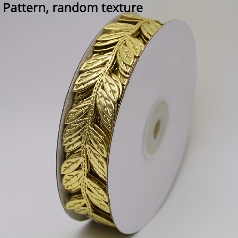 TEMU A 10-yard Roll Of Golden Fabric Trim Suitable For Projects, Gift Wrapping, Wedding Cake , Garlands, And Hair Or Clothing Additions