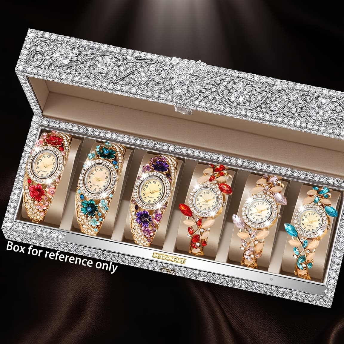 TEMU 6pcs Elegant And Fashionable Ladies Quartz Watches, The Body Of The Watch Is In Of Leaves And Flowers. The Overall Gorgeous And Elegant Which Is For A Birthday, Christmas, And Halloween.