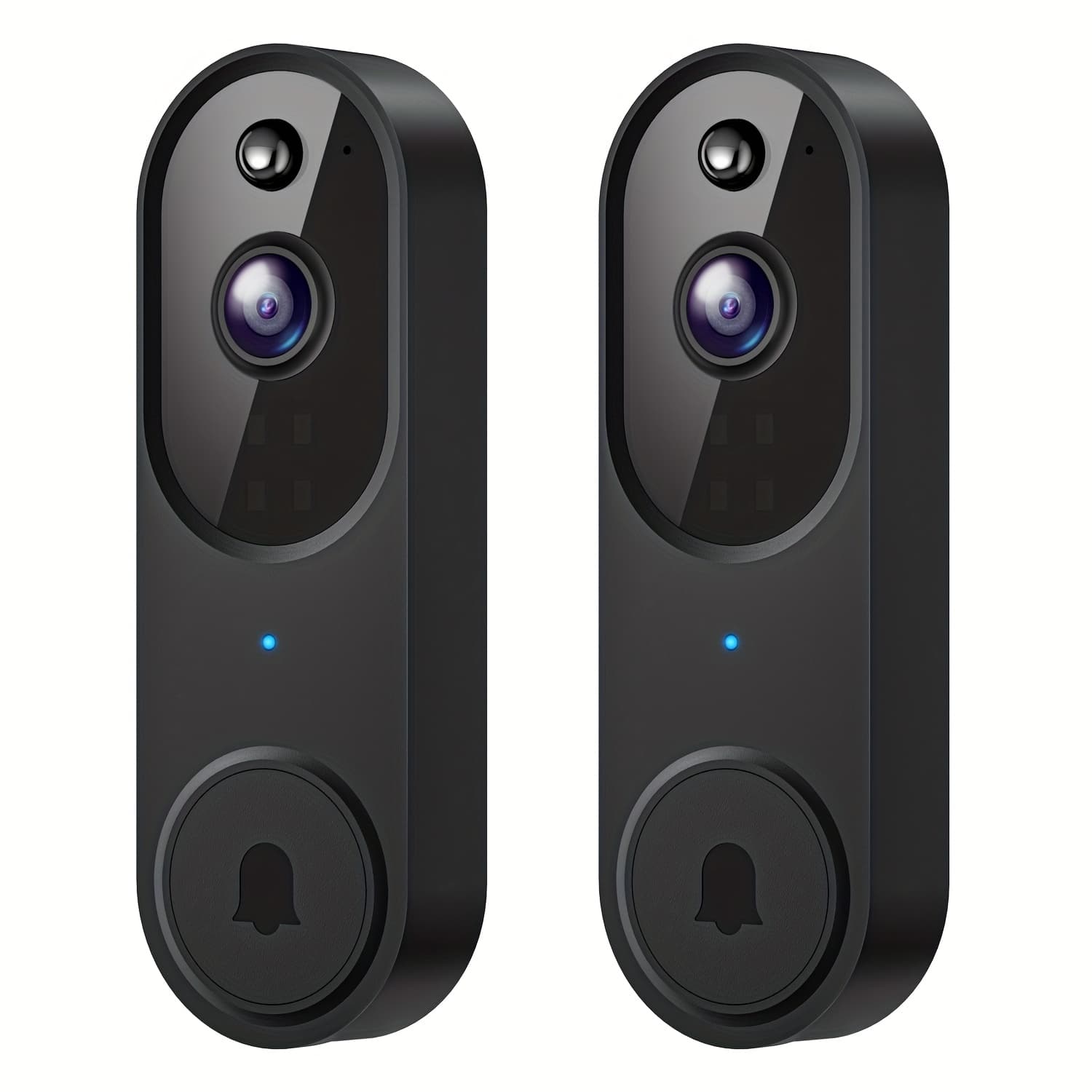 TEMU 2pcs Smart Video Doorbells With Ai Human Detection, Color Night Vision, 2-way Talk, Alerts & Cloud Storage For Front Door Security, 1080p 2.4g/5g Wifi