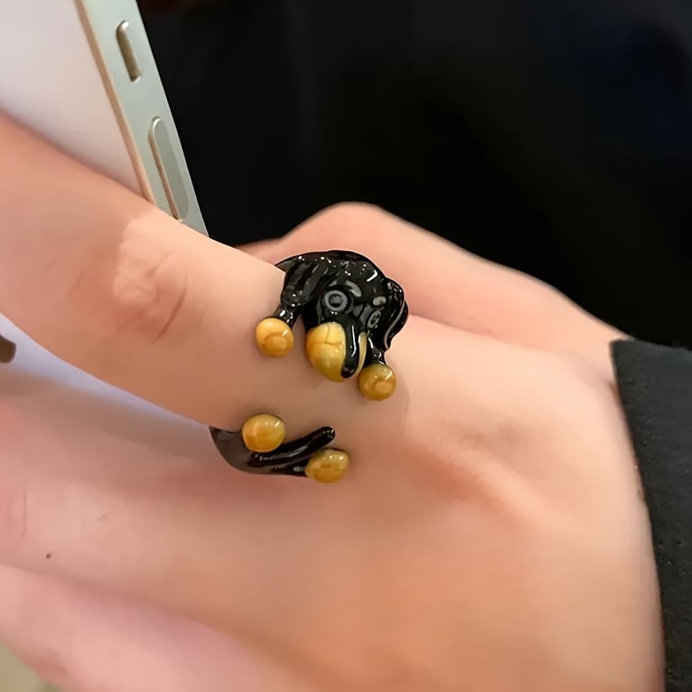 TEMU 1pc Dog-shaped Ring, Cute And Stylish Design Leads Trend, Versatile And , Suitable For Outfits