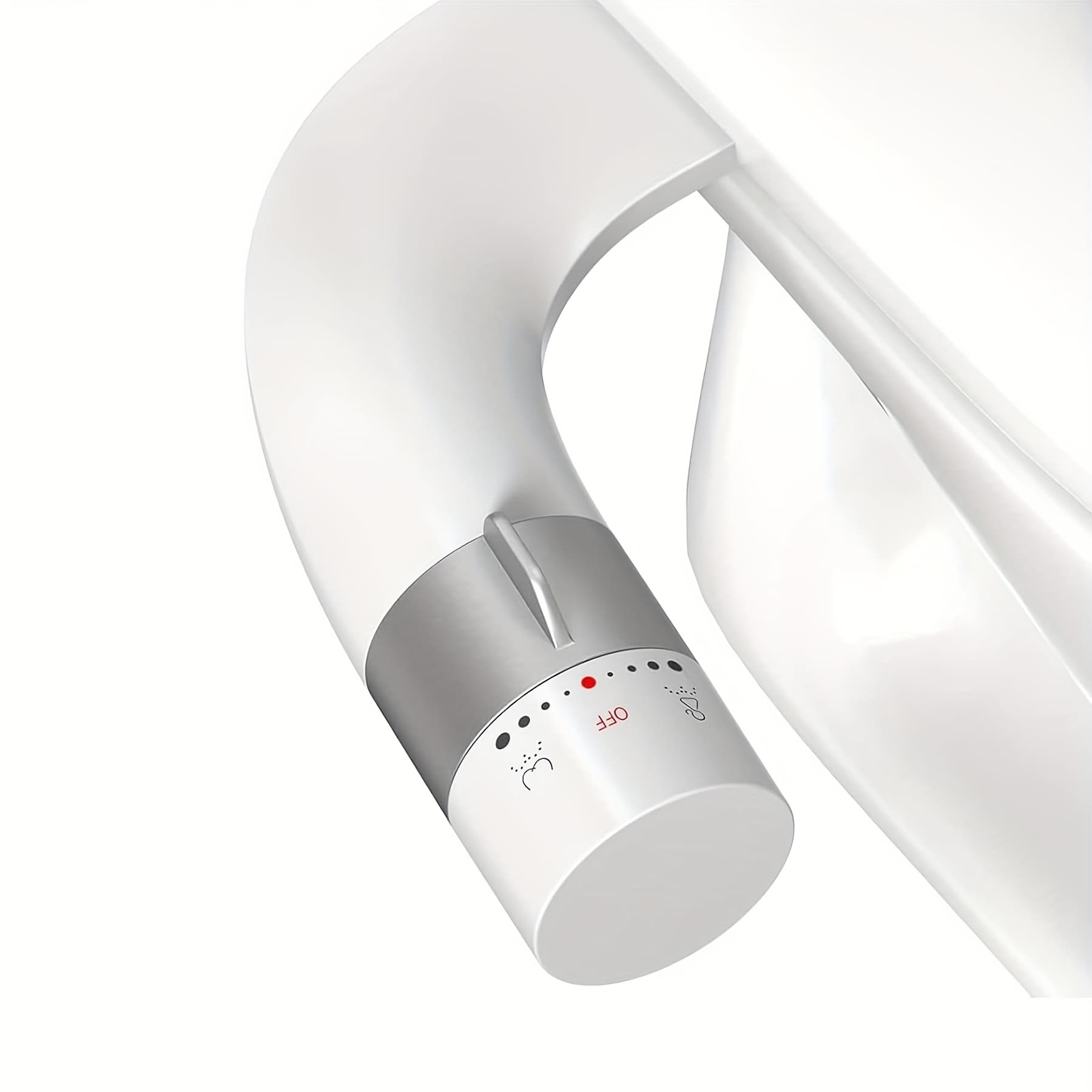 TEMU Bidet Bidet Attachment For Toilet, Bidet Toilet Seat Attachment With Pressure Controls(feminine/posterior Wash), Design Non-electric Bidet, Fits Toilets(white&silver Plated)