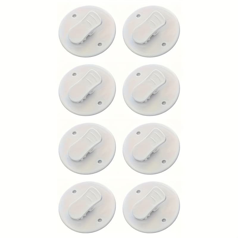 TEMU 8pcs Shower Curtain Clips, Shower Room Curtain Windproof Splash Guard, Adhesive Windproof Splash Clips, Bathroom Curtain Weight Clip For Home
