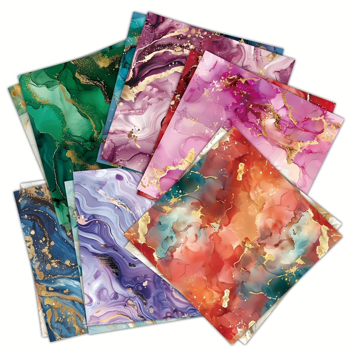 TEMU 24 Sheets Marble Pattern Paper Pad, Marble Pattern Scrapbooking Cardstock Paper Pads, 6"x6" Designer Paper Pads Themed Art Kits, Junk Journal Craft Decoupage Paper - Colorful
