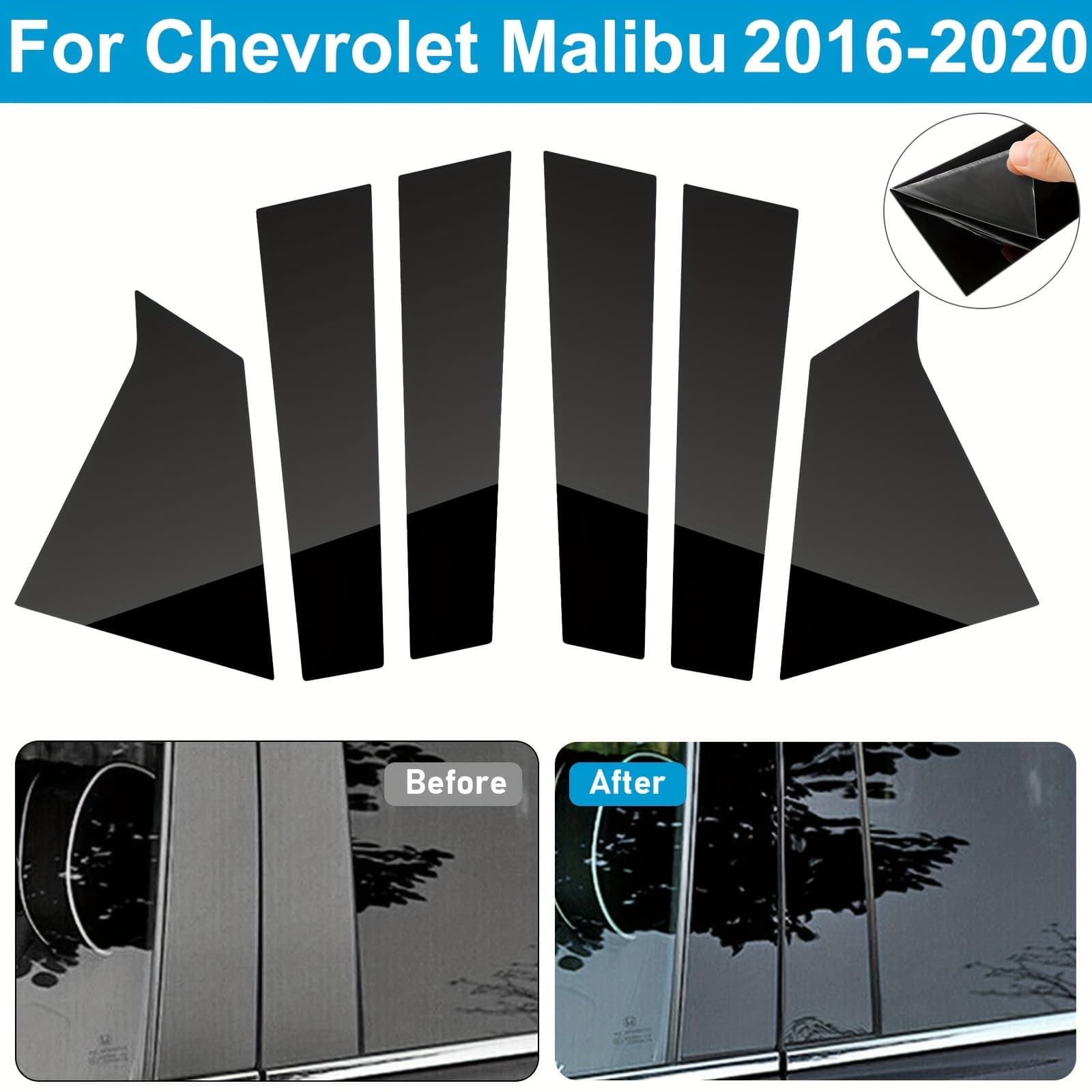 TEMU 6pcs Pillar Posts Door Trim Cover Decorations For Malibu 2016 2017 2018 2019 2020