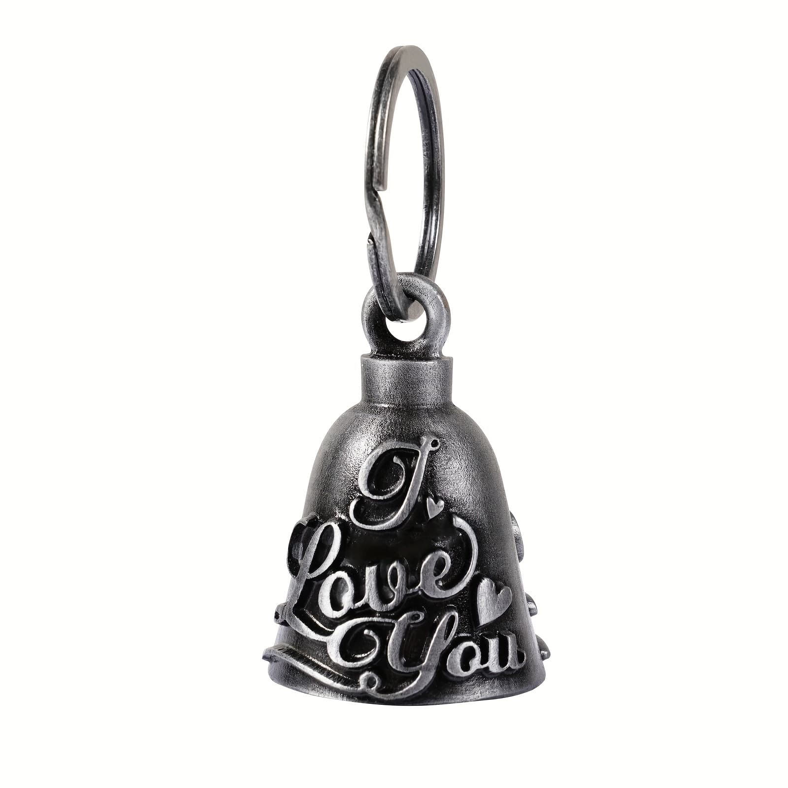 TEMU 1pc Dream Apparel Vintage Motorcycle Bell - Alloy Lightweight Good Luck With 3d I Love You Bell For Accessory, Rider Keychain, Gift For Bikers (motorcycle Bell For Amulet)