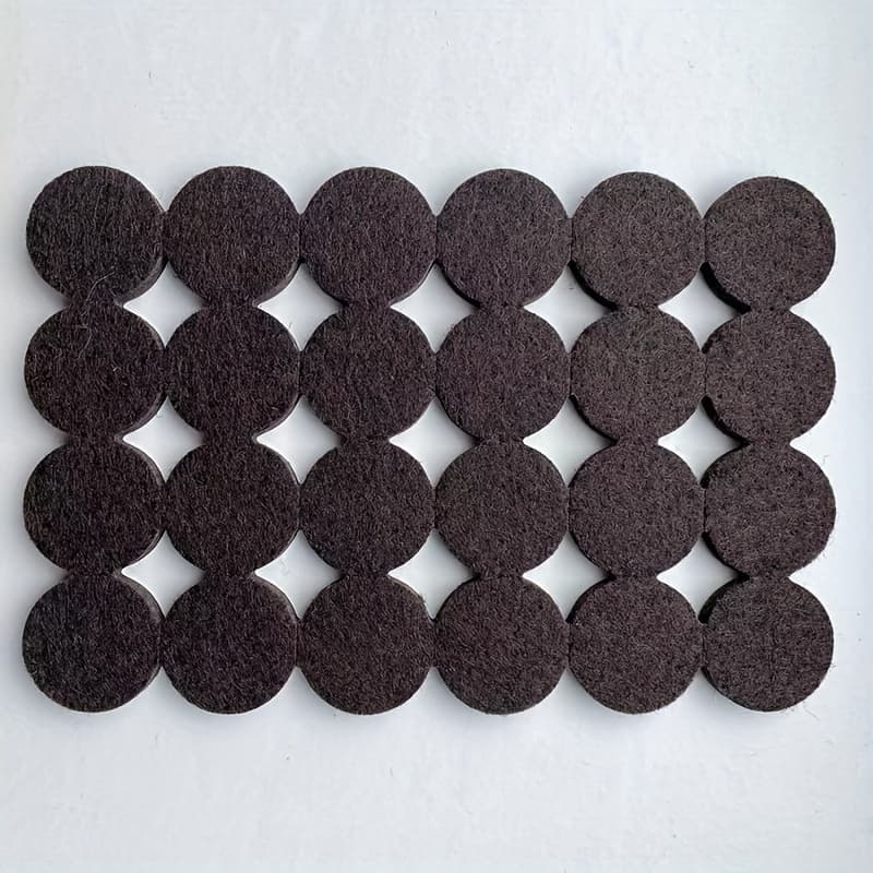 TEMU 96pcs Premium Brown Furniture Pads, " Round Self-adhesive Felt Mats For Hardwood Floor Protection - Low Friction & Noise Reduction