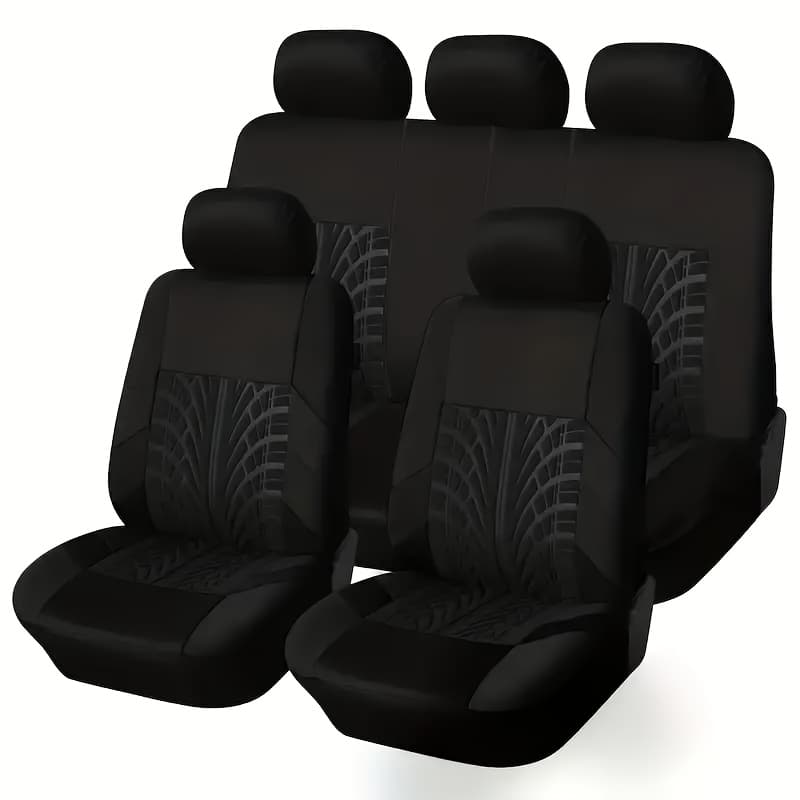 TEMU Embossed Style Car Seat Covers 5-seat (universal Fit: Includes 2pcs Front Seats And 1pc Full And 1pc Rear Backrest And 5pcs Headrests)