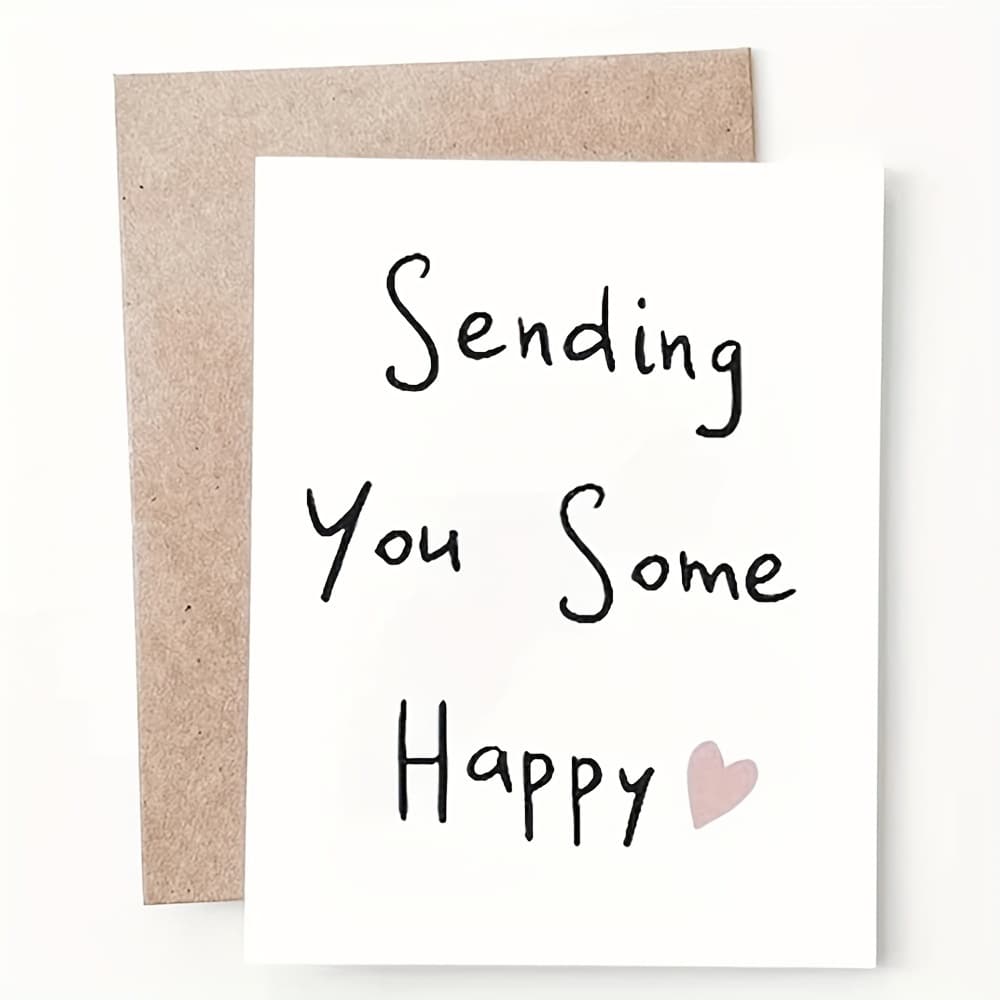 TEMU 1pc, Sending Happy Greeting Card, Friendship Card, Card To Friend, Family, Lover For Any Occasion