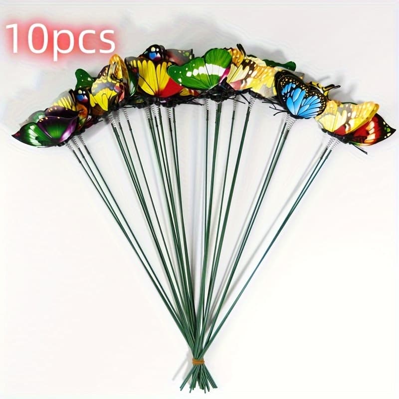 TEMU [2d Flat] 10pcs Random Color Glowing In The Dark Luminous Stakes - Ideal For Outdoor Garden And Lawn Decorations!