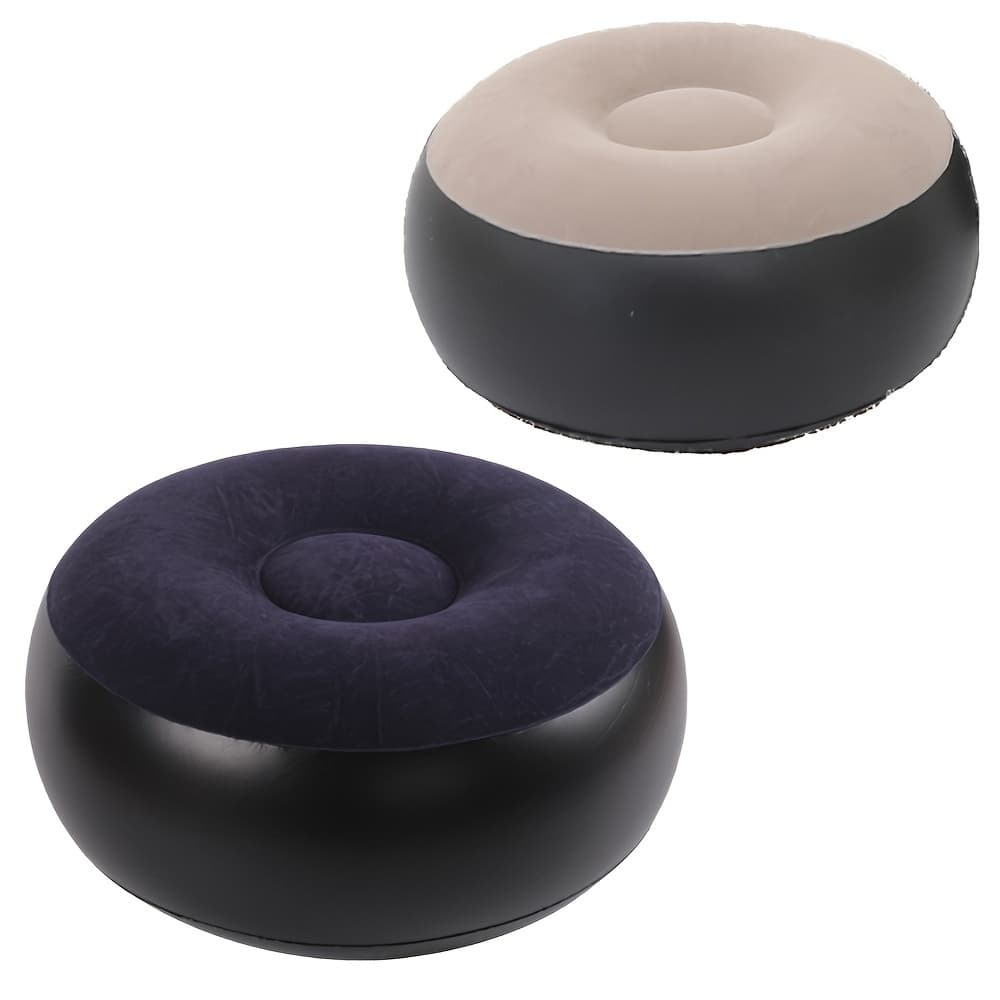 TEMU Portable Inflatable Round Stool - Foldable, Multi-use For Outdoor Leisure, Shoe Changing & Makeup - Durable Pvc Material