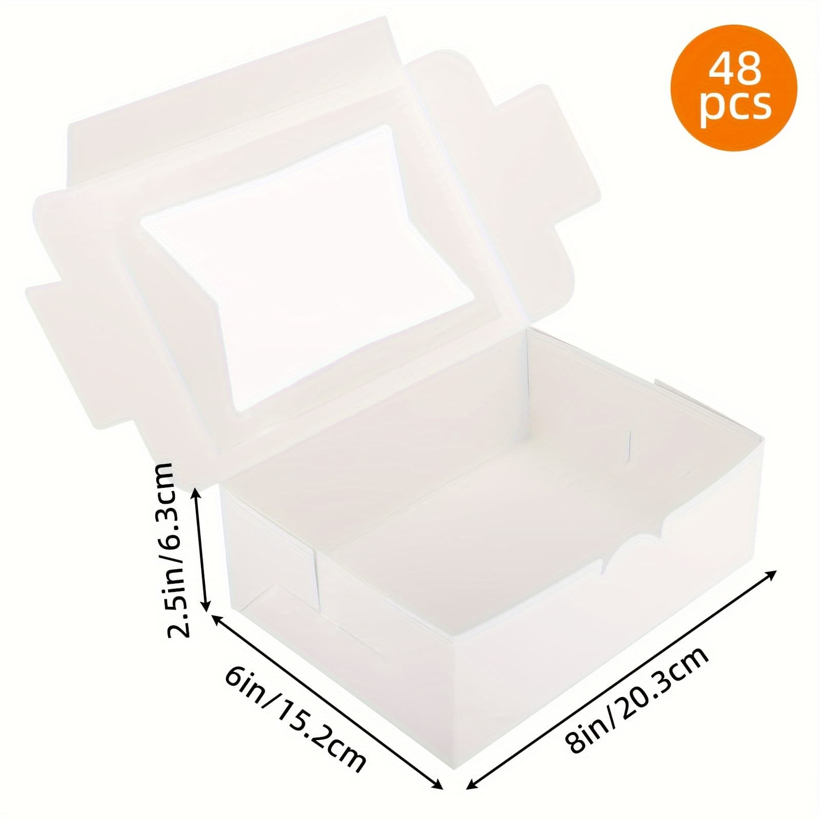 TEMU 48pcs Cookie Packaging, 8x6x2.5 Inches, 3 Styles Cookie Boxes With Window, De , Pastry Boxes For Chocolate Covered Strawberries, Candy, Donuts, For Birthday Party, Wedding, Father's Day