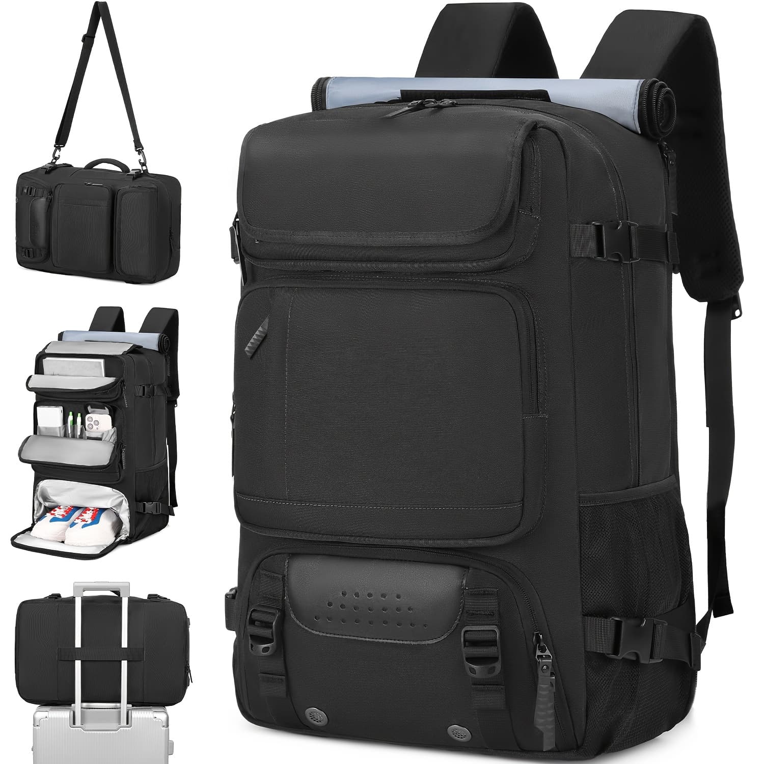 TEMU Men's Travel Backpack With Laptop Compartment, Shoe Compartment And Adjustable Strap - Hiking, Business And