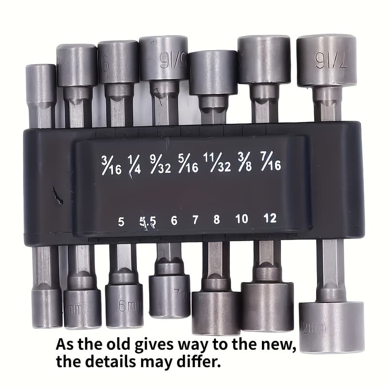 TEMU 14pcs Hex Shank Shock Screwdriver Socket Set With Lengthening Adapter And Nut Driver, Electric Drill Wrench Use