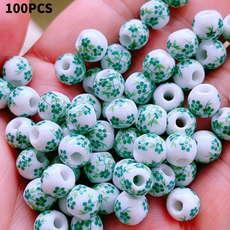 TEMU 100pcs 8mm Handmade Beads-durable Kit, Vintage Jewelry Supplies, Handmade Beading Set, Creative Craft Materials