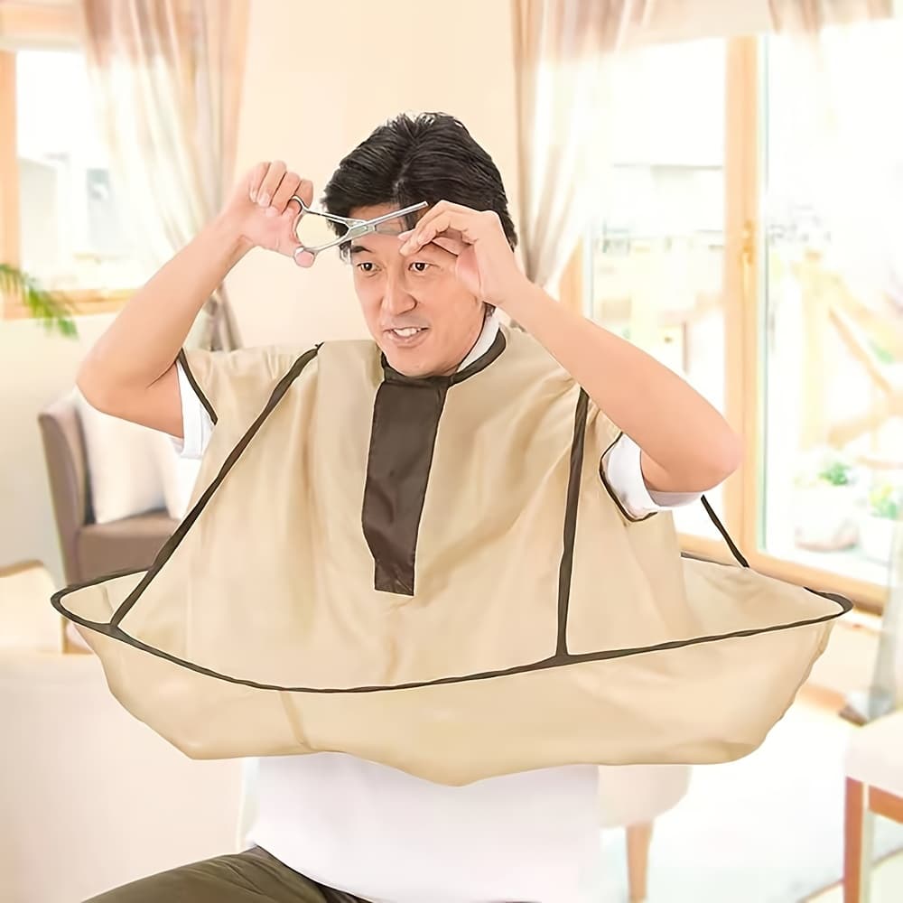 TEMU Professional Hair Cutting Cape With Sleeves - Durable Polyester Salon Barber Gown For Adults