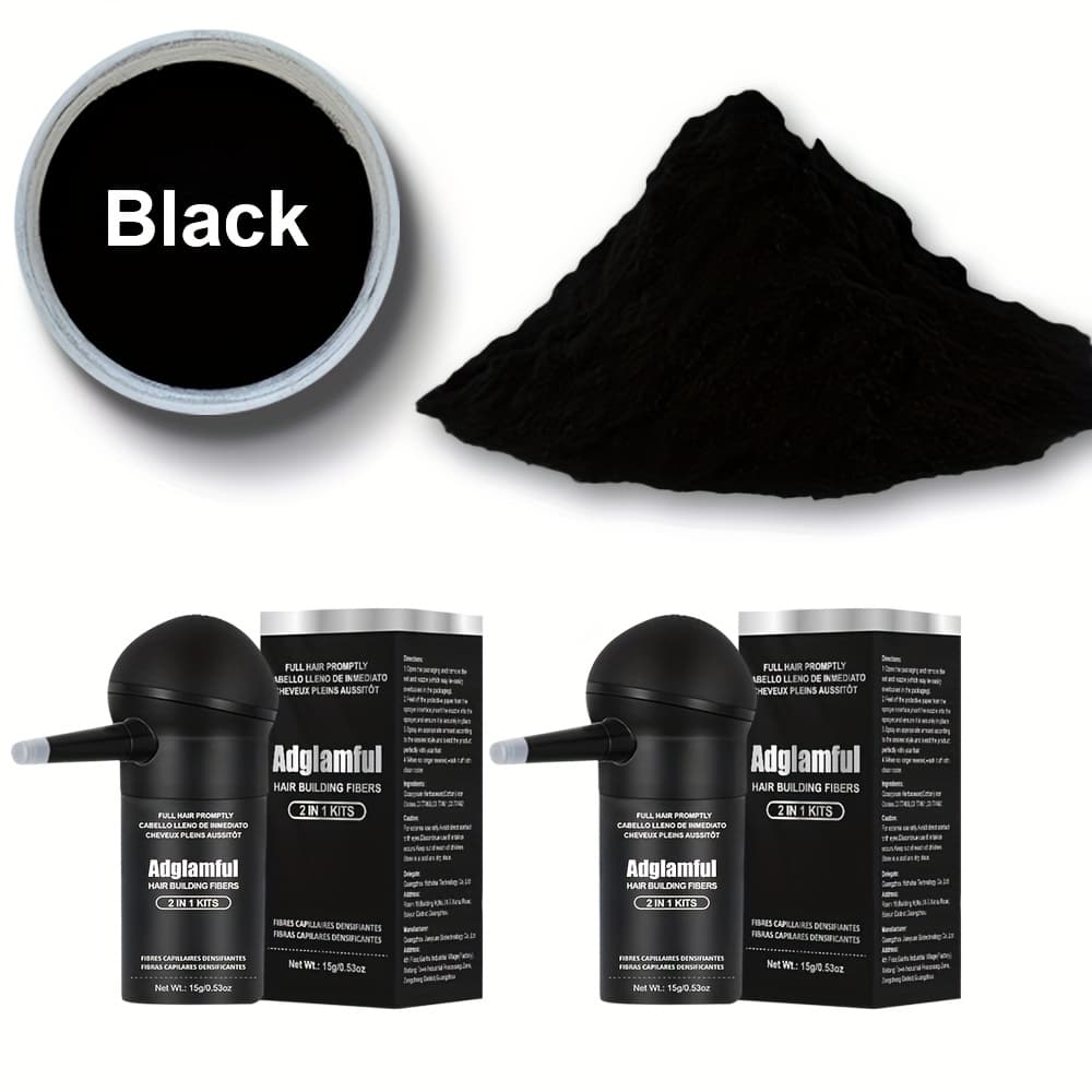 TEMU 2pcs Portable Fiber Hair Fibers Spray 15g Each, Design With Spray Nozzle Travel-friendly Hair For Men And Women.