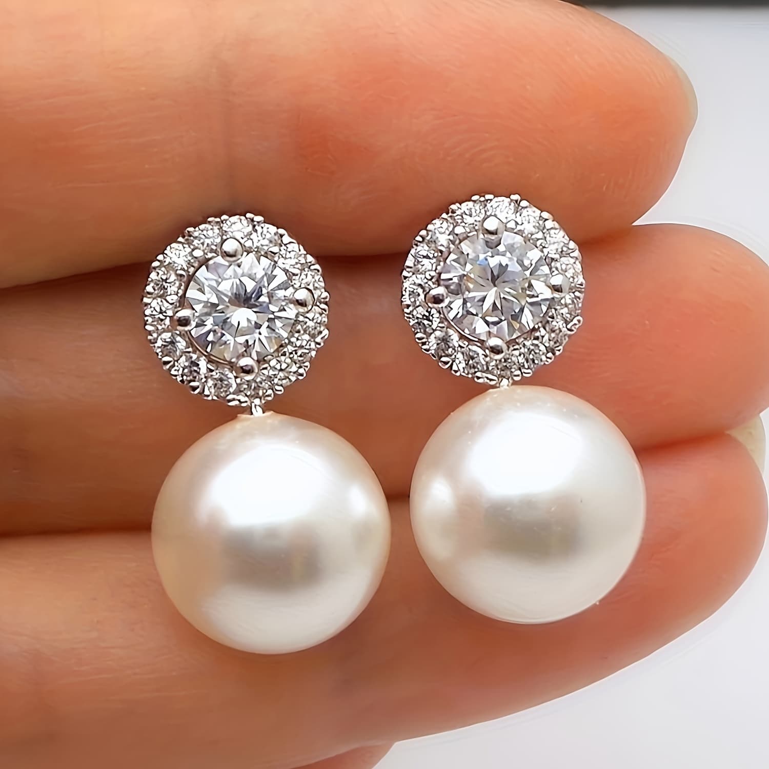 TEMU 1 Pair Women's Fashion Stud Earrings Elegant Premium Banquet Luxury Accessory Women's Wedding Engagement Wedding Earrings Jewelry Gift