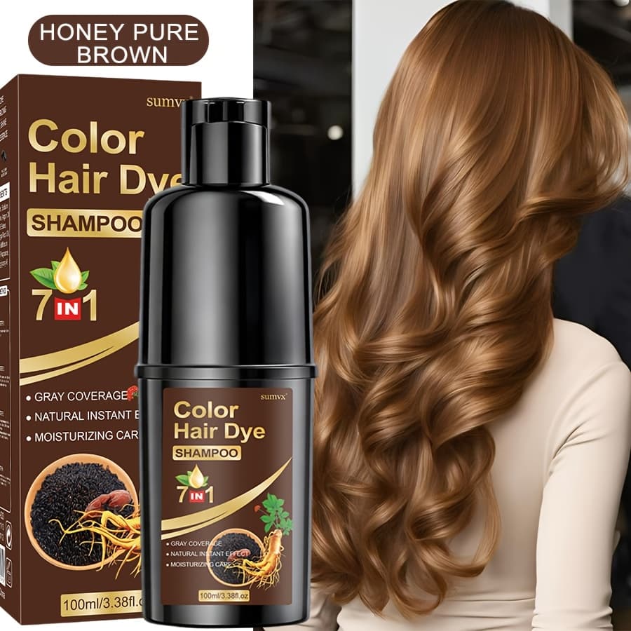 TEMU 100ml Hair Dye Shampoo, Moisturizing And Conditioning, Easy-to-apply Hair Dye, In : Black, Brown, , , And Coffee. A Gift, The Gentle Formula Is Rich In Herbal Ingredients.
