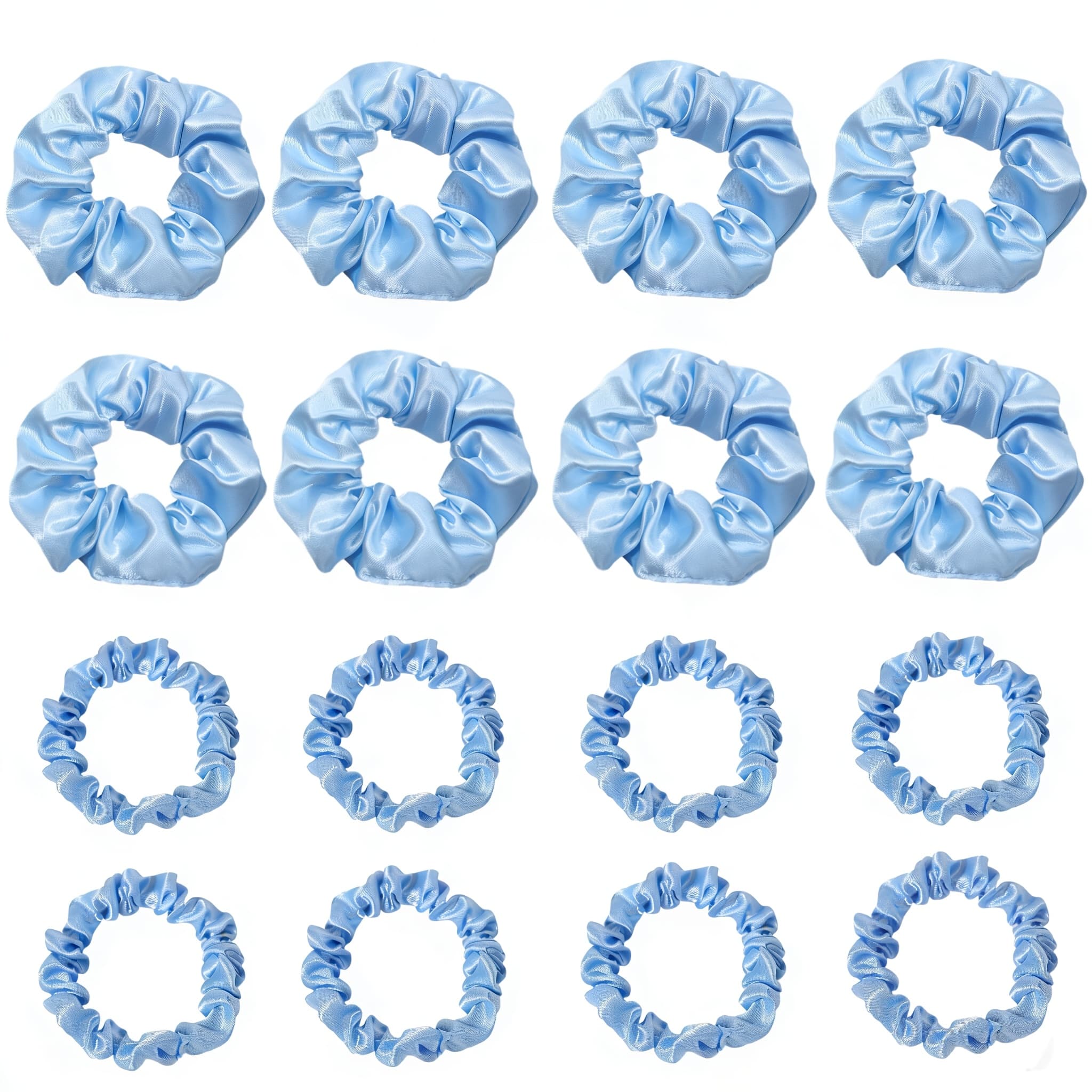 TEMU 16pcs Light Blue Hair Tie Set, Easy And Elegant Hair Additions, High And Durable Hair Additions