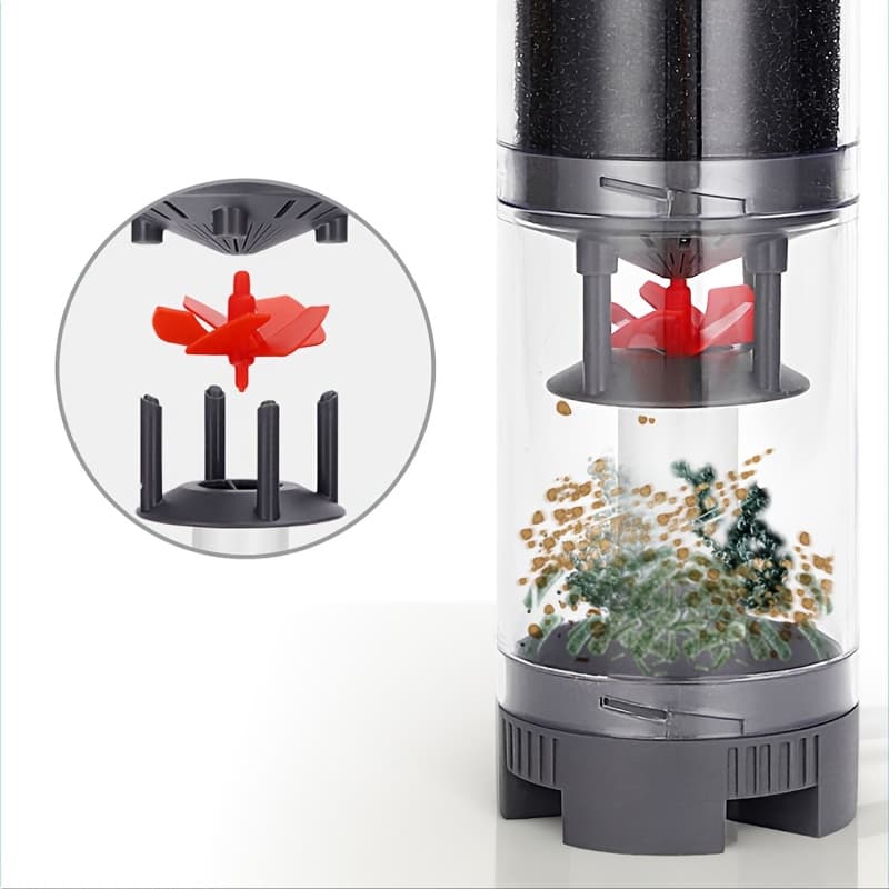 TEMU Fish Tank Built-in Silent Cleaner, Fish Waste Separation Collector, Pneumatic Filter (without Air Pump), Aquarium Sewage Processor, Aquarium Additions, Pet Supplies, Without Battery