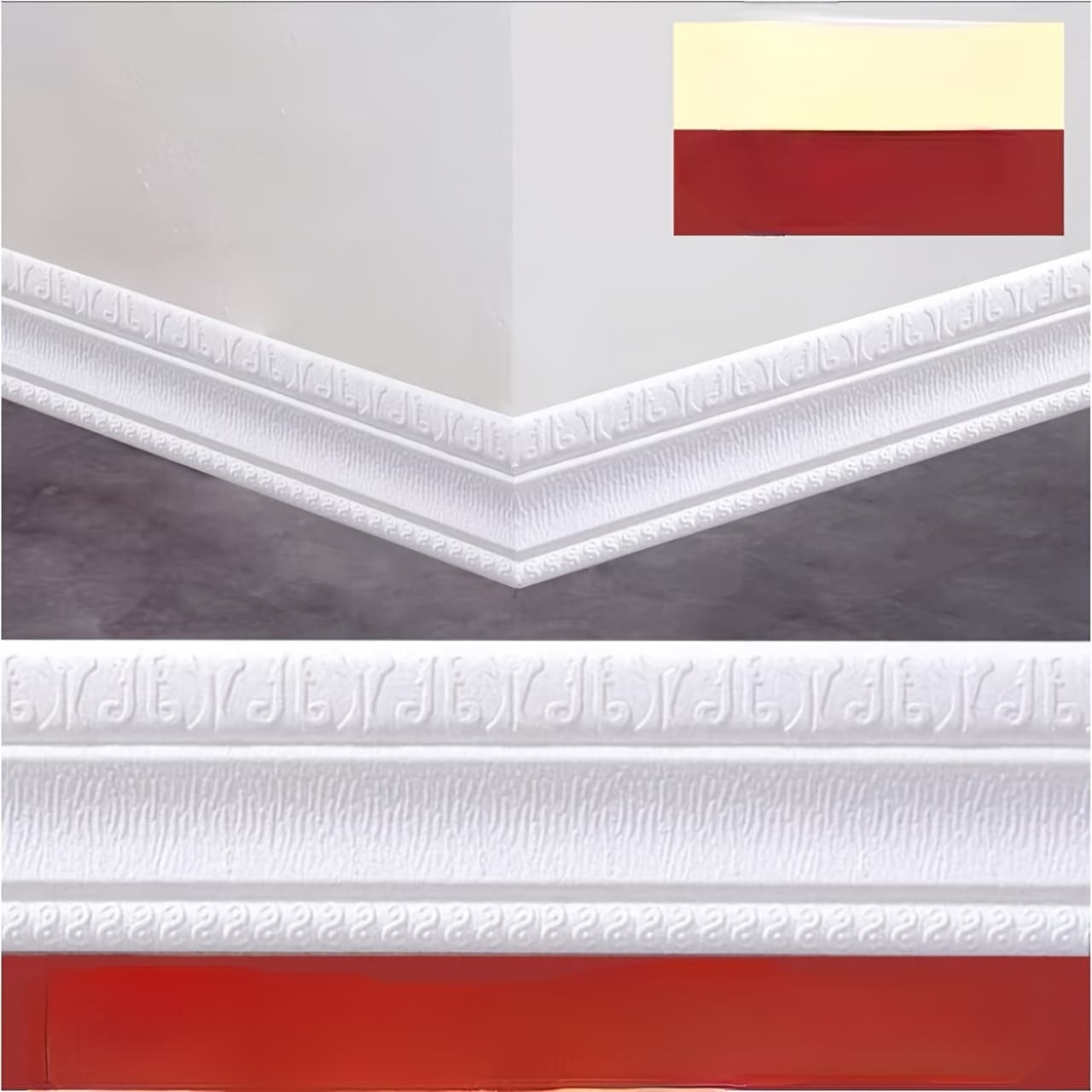 TEMU 1 Roll, Peel And Stick Self-adhesive Baseboard, Wall Sticker Corner Line, Sealing Strip Door Frame Edge Banding Waist Line Decoration, 3d Foam Baseboard