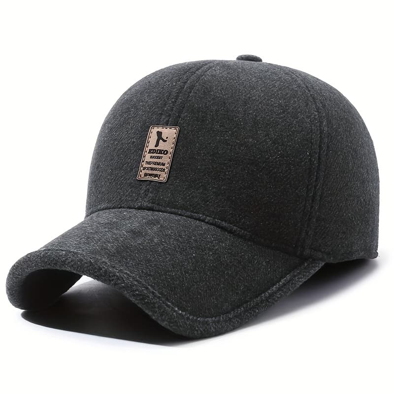 TEMU 1pc, Men's And Women's Autumn Winter Warm Baseball Caps, Thickened Tweed Lining, Warm And Comfortable, Ear Cups Design, Suitable For Autumn Winter Outdoor Travel, Cycling, Hiking, Without Battery