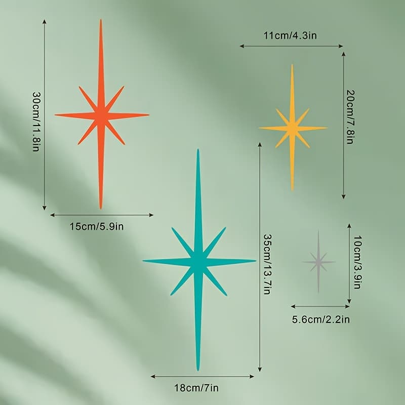 TEMU 4pcs Atomic Star Metal Wall Hanging - Gift For Housewarming & Weddings