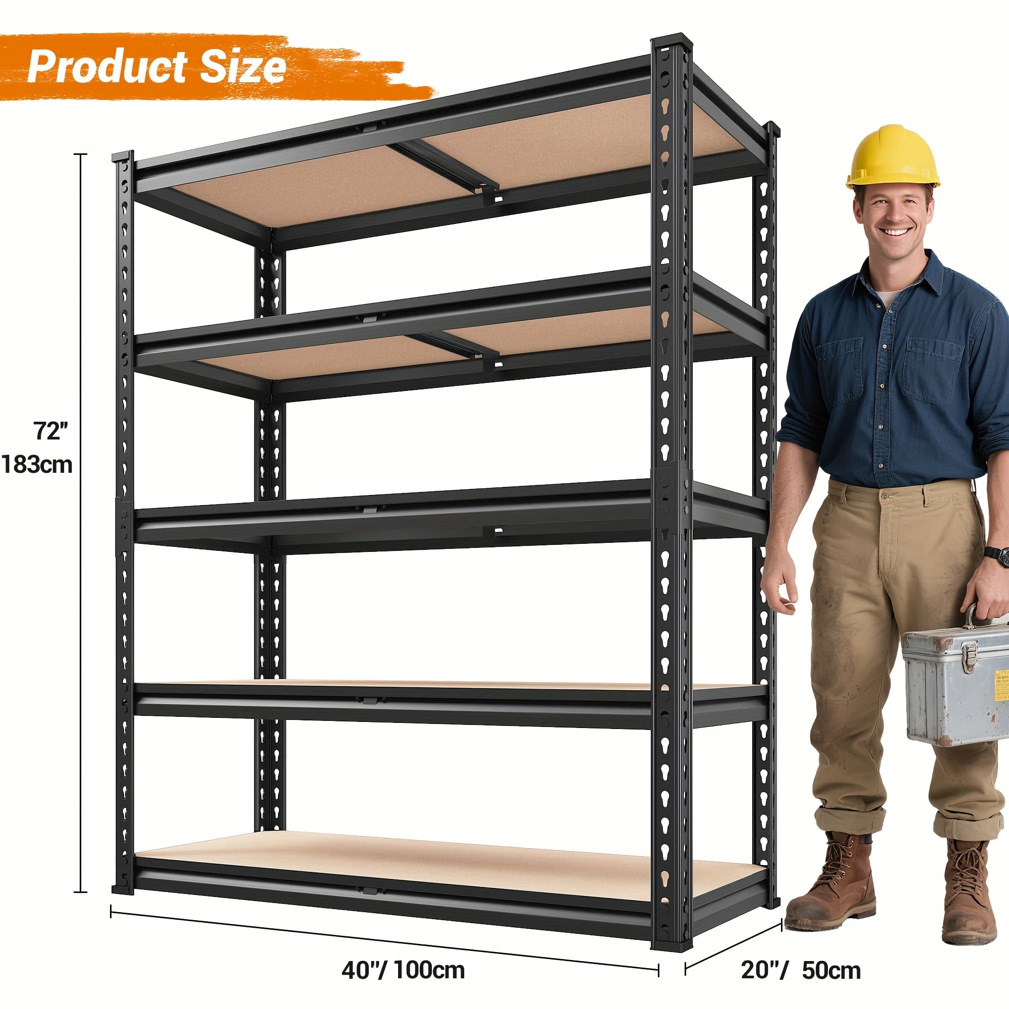 TEMU 2500 Lbs/2250 Lbs/2000lbs Garage Shelving, 4/5-tier Adjustable Utility Shelf Rack For Basement Rack Shelf, 35.5"w/40"w Space Saving Rack, Sturdy Durable., Utility Shelves