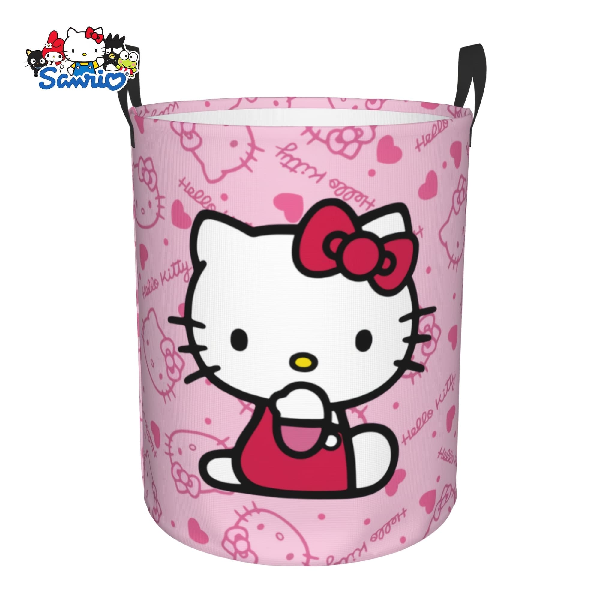 TEMU Hello Kitty Laundry Hamper -portable Storage Hamper With Sturdy Handle, Oxford Cloth, Easy To Store And Collapsible Design- Official, Laundry Baskets