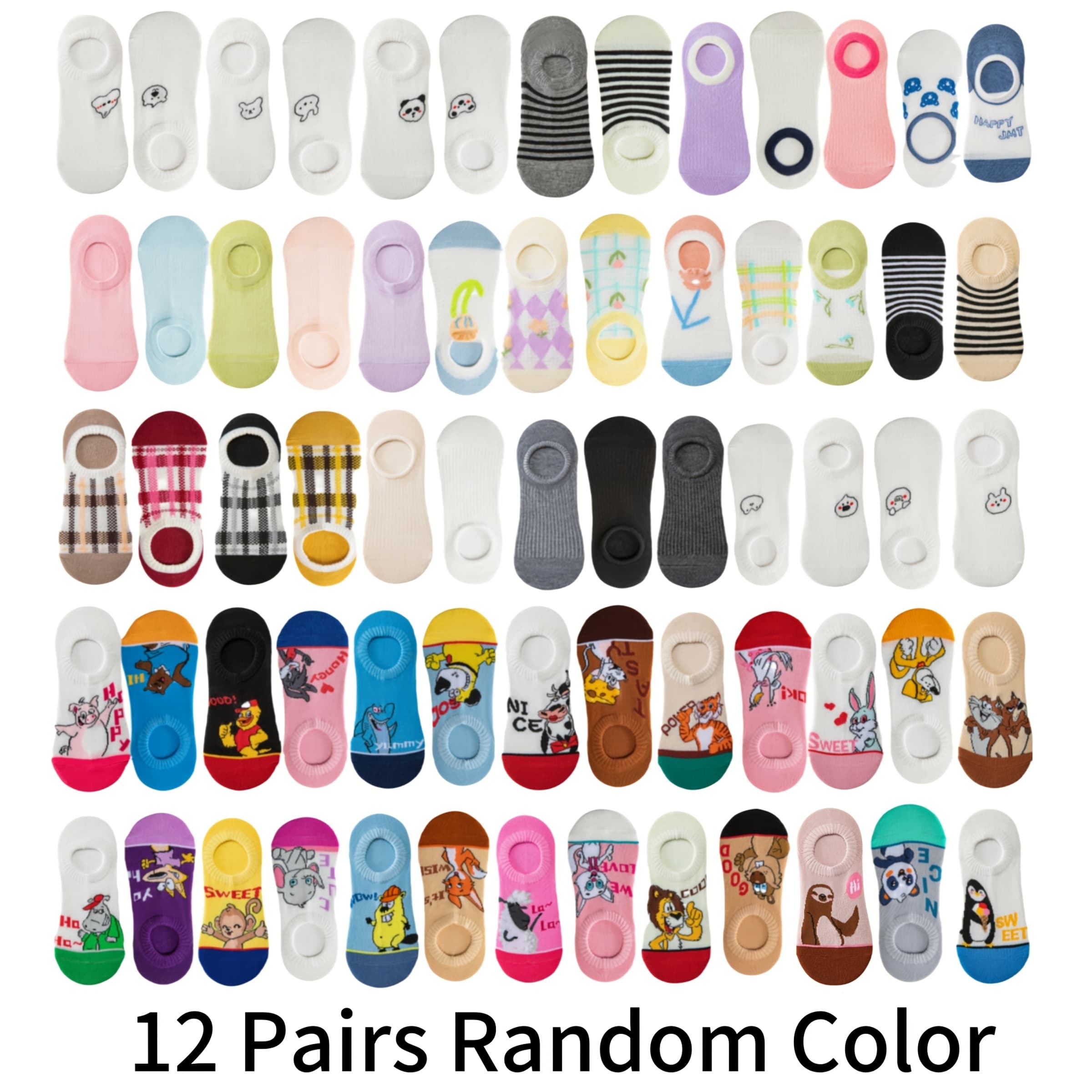 TEMU Random 12/24/36 Pairs Of Women's Summer Socks, Simple And Lightweight Invisible Boat Socks, Women's Thin Short Socks, Suitable For, Unisex, Summer Base Socks - Suitable For All