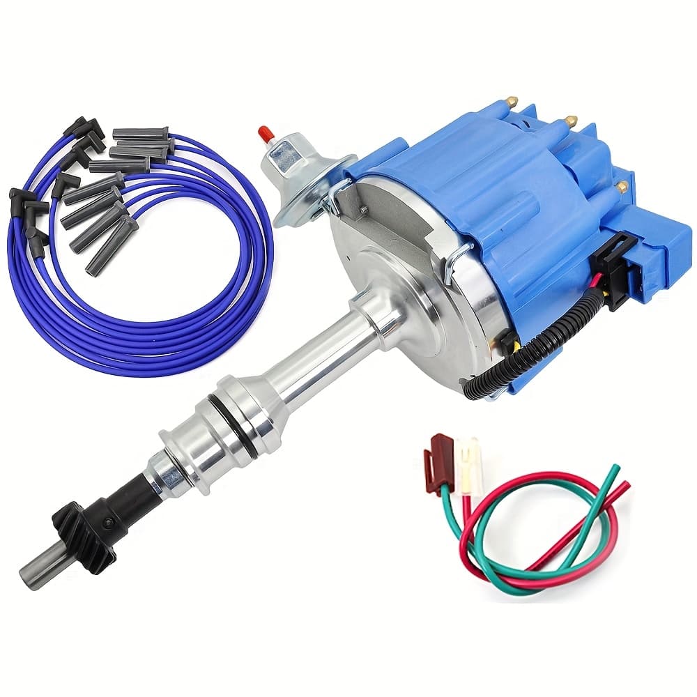 TEMU For Ford 351c 351m 400 429 460 Hei Distributor + Plug Wire +