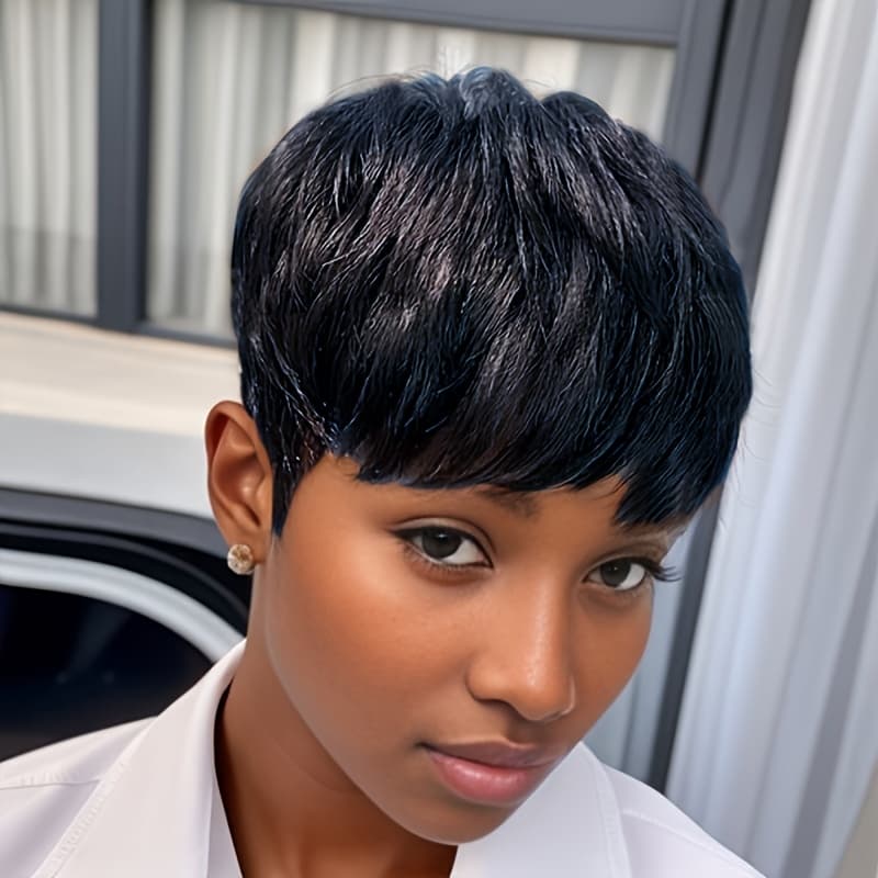 TEMU Nicelatus Short Wig Short Cut Wig With Bangs Short Hairstyles Synthetic Wigs For Women Short Hair Wigs For Halloween, Christmas Party, Music Festivals