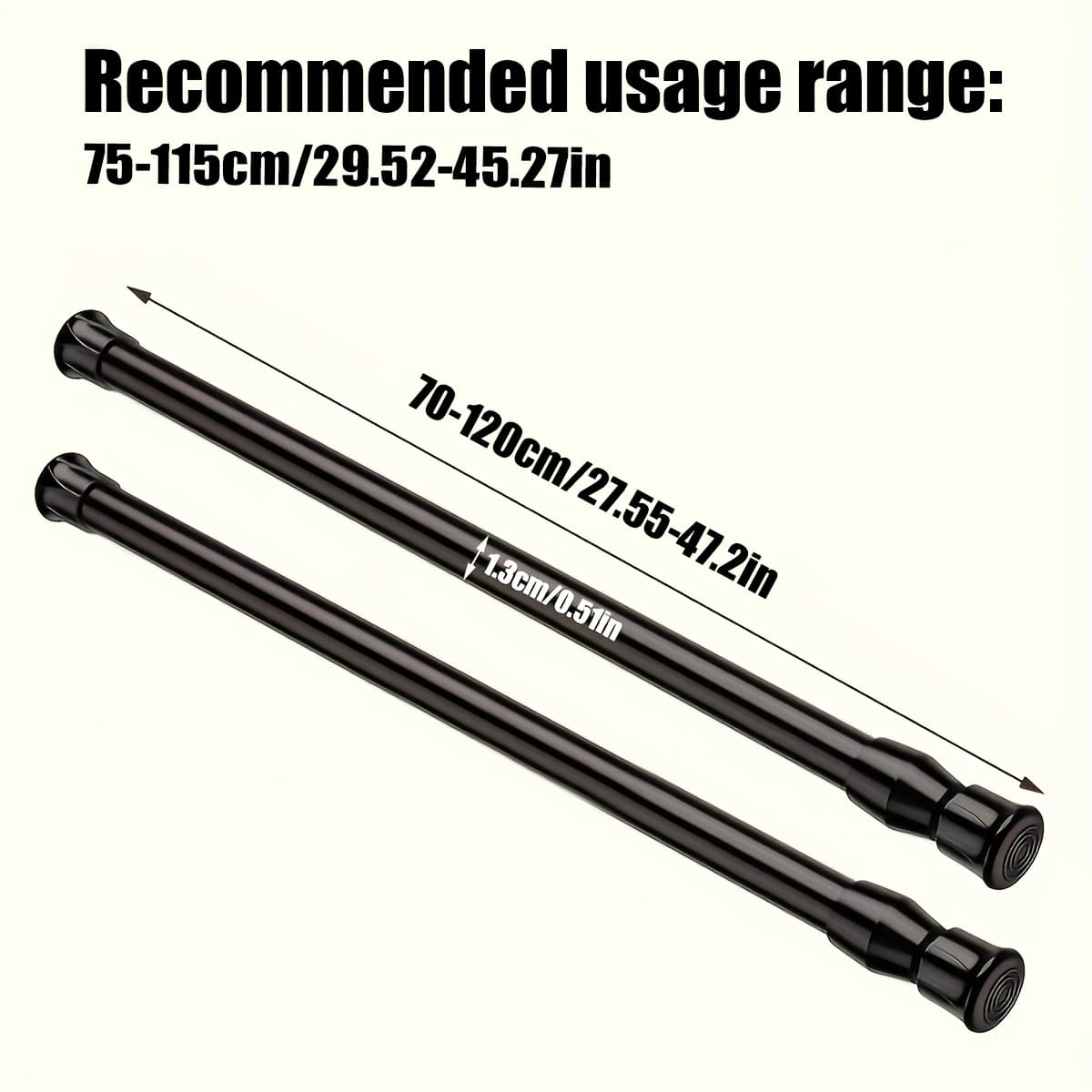TEMU 2pcs Of No-drill Multifunctional Telescopic Rods, , Perfect For Closets, Shoe Cabinets, Kitchens, And Bathrooms, Essential Bathroom Additions For Home