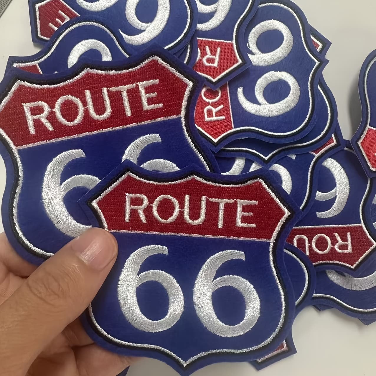 TEMU 2pcs Vintage Embroidered Iron-on/sewing Patches - Red, Retro High-quality Embroidery For , Bags, Hats - Nostalgic Americana Road Trip Decorative Badges, Embroidery Accessories
