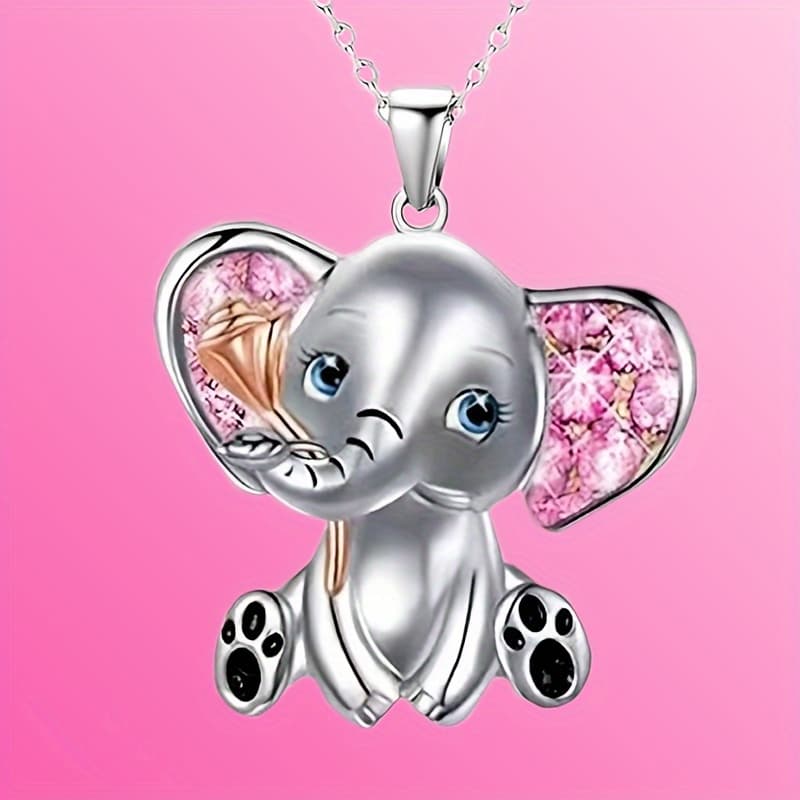 TEMU Elegant Fashion Cute Little Elephant Pendant Necklace, Women's Jewelry, Anniversary, Birthday Party And Mother's Day, Valentine's Day Gift