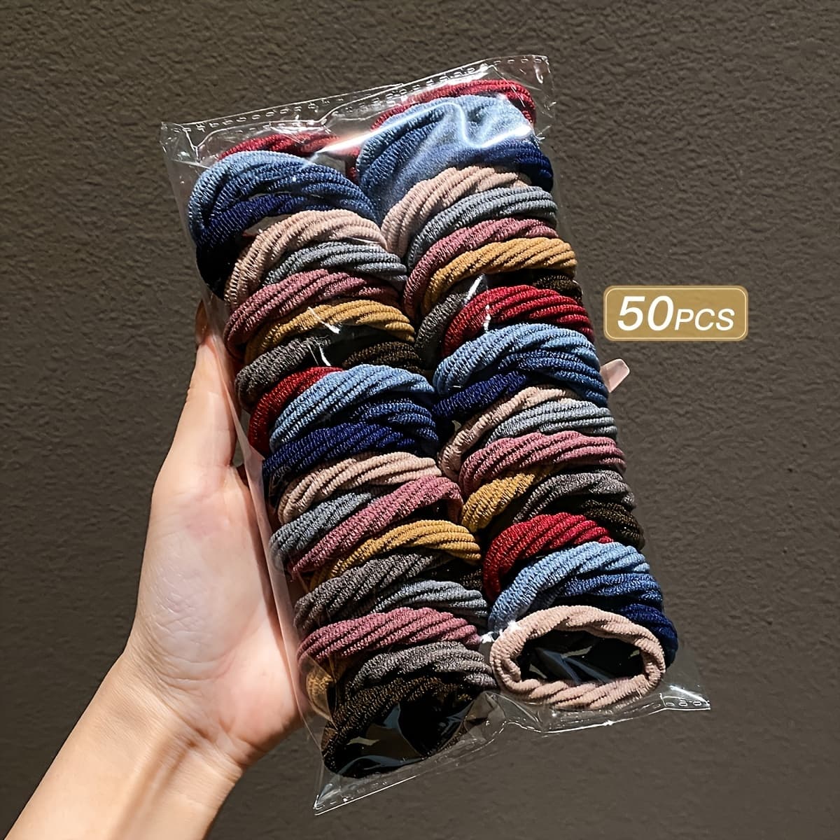 TEMU 50/100pcs Mixed Color Women's High Simple Hair Ties, Random Colors