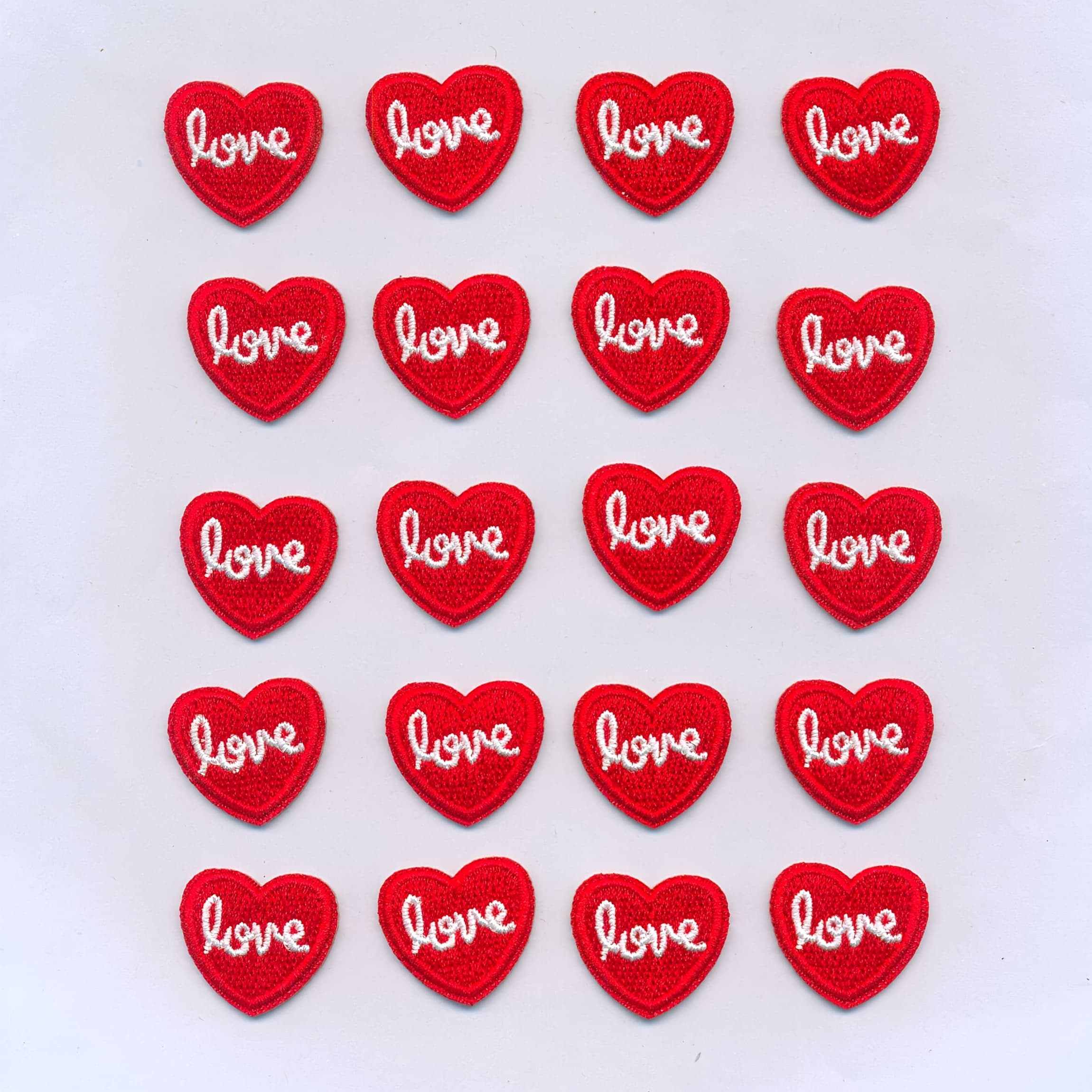 TEMU 20pcs Love Embroidery Red Heart Diy Ironing/sewing Decoration, Suitable For Clothing, Bags, Shoes, Hats, Home Decoration, Valentine's Day Crafts
