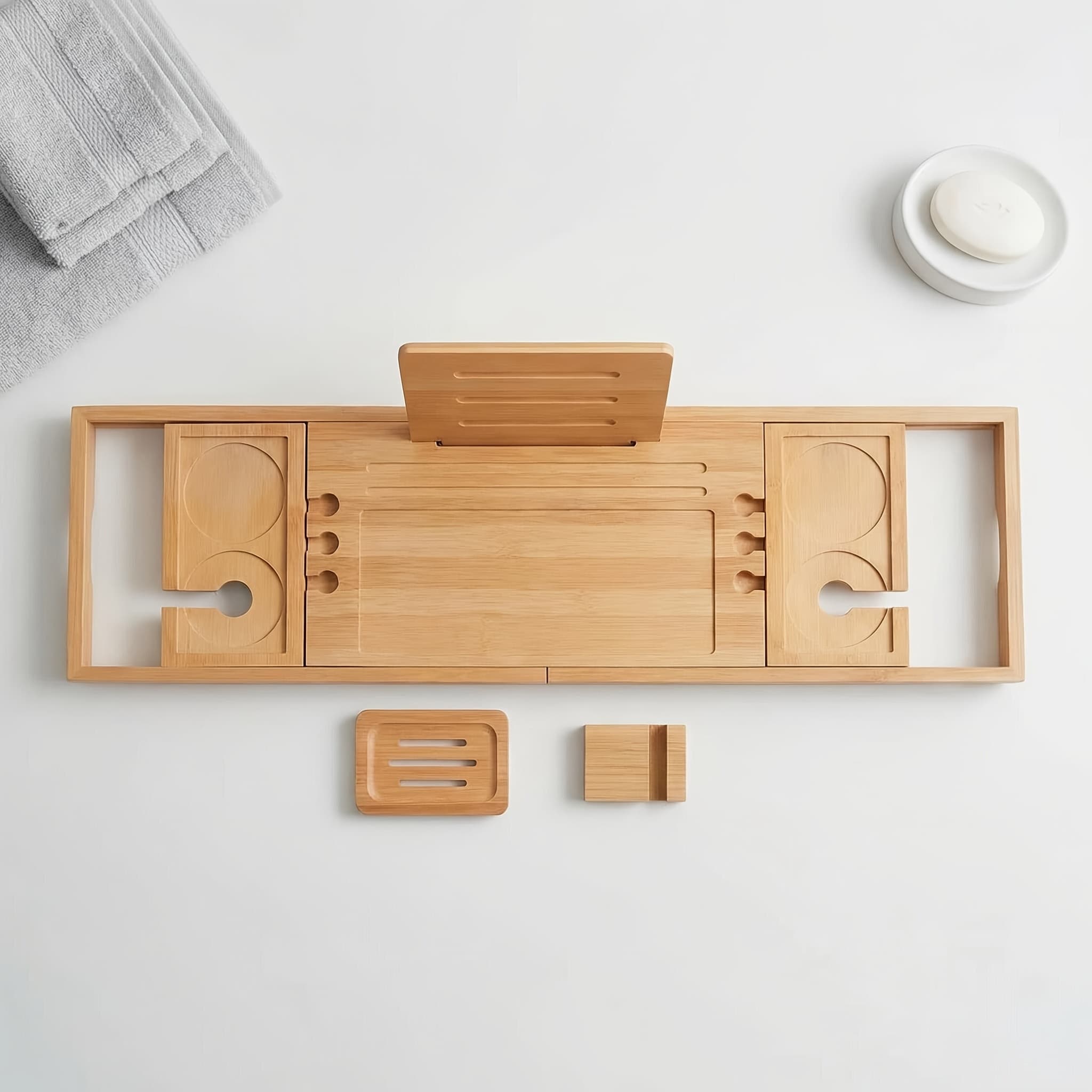 TEMU Bathtub Tray, Bath Tray For Tub, Bath Tub Tray Wood & Bath Table Tray, Bathtub Caddy & Bath Caddy Tray For Bathtub, Bath Tray For Tub Against Wall, Bathtub Additions & Tub Shelf For Bathtub1 Pack