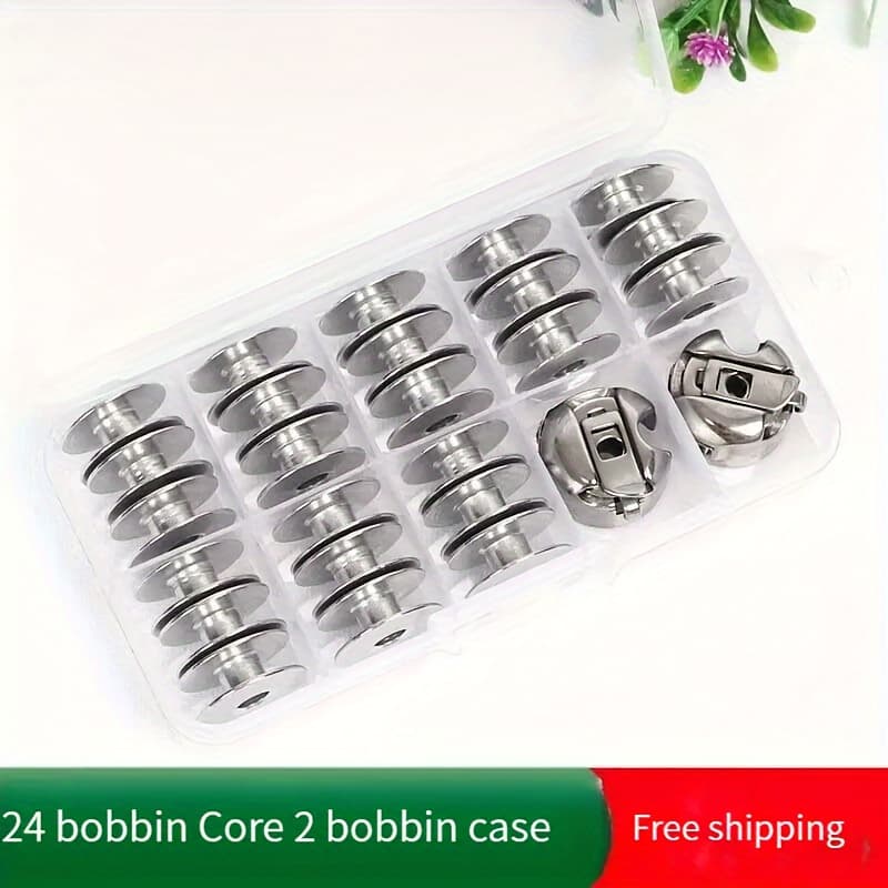 TEMU 26pcs Industrial Sewing Machine Spool Set, 24 Spools + 2 Bobbins/30 Spool Combination Set. Sewing Machine Parts Tools. Portable Storage Case