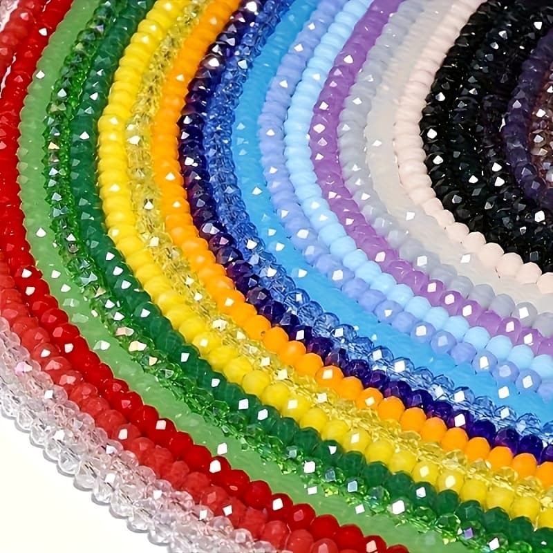 TEMU 3/4/6/8mm 1200/800/650pcs Mixed Color Austria Artificial Crystal Different Colors Glass Beads Loose Beads Jewelry Making Bracelet Additions